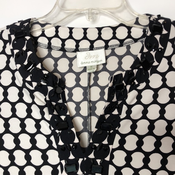 Donna Morgan Womans Dress Adornments at Collar Graduated Circle Print size 6 - Picture 5 of 9